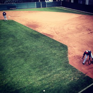 Miguel Sano (left) watches as Kennys Vargas (right) handles a ground ball. Miguel Sano (left) watches as Kennys Vargas (right) handles a ground ball.