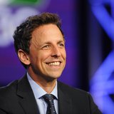 Host Seth Meyers takes part in a panel discussion about "Late Night with Seth Meyers" at the NBC portion of the 2014 Winter Press Tour for t Host Seth Meyers takes part in a panel discussion about "Late Night with Seth Meyers" at the NBC portion of the 2014 Winter Press Tour for t