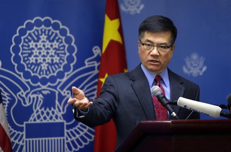 U.S. Ambassador Gary Locke answers a question after his farewell speech at Beijing American Center in Beijing February 26, 2014. REUTERS/Jas U.S. Ambassador Gary Locke answers a question after his farewell speech at Beijing American Center in Beijing February 26, 2014. REUTERS/Jas
