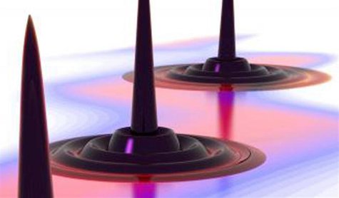 A microscopic "quantum droplet" - a new quasiparticle discovered by JILA physicists - is pictured in this artist's conception obtained by Re A microscopic "quantum droplet" - a new quasiparticle discovered by JILA physicists - is pictured in this artist's conception obtained by Re