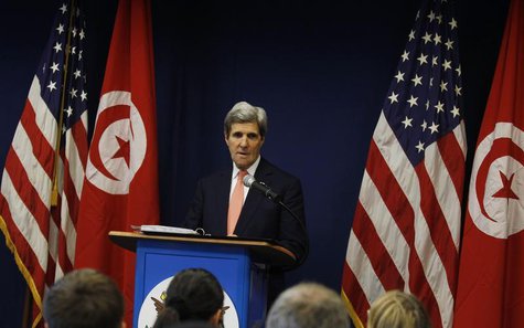 U.S. Secretary of State John Kerry speaks during a news conference in Tunis February 18, 2014. REUTERS/Zoubeir Souissi U.S. Secretary of State John Kerry speaks during a news conference in Tunis February 18, 2014. REUTERS/Zoubeir Souissi