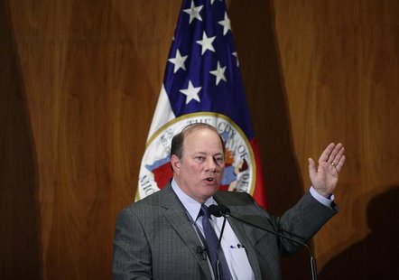 Detroit Mayor Mike Duggan gives the first State of the City address since the city declared bankruptcy, in Detroit February 26, 2014. REUTER Detroit Mayor Mike Duggan gives the first State of the City address since the city declared bankruptcy, in Detroit February 26, 2014. REUTER