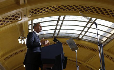 U.S. President Barack Obama speaks at Union Depot in St. Paul, Minnesota February 26, 2014. REUTERS/Kevin Lamarque U.S. President Barack Obama speaks at Union Depot in St. Paul, Minnesota February 26, 2014. REUTERS/Kevin Lamarque