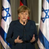 German Chancellor Angela Merkel speaks during her meeting with Israeli Prime Minister Benjamin Netanyahu at the Prime minister's residence i German Chancellor Angela Merkel speaks during her meeting with Israeli Prime Minister Benjamin Netanyahu at the Prime minister's residence i