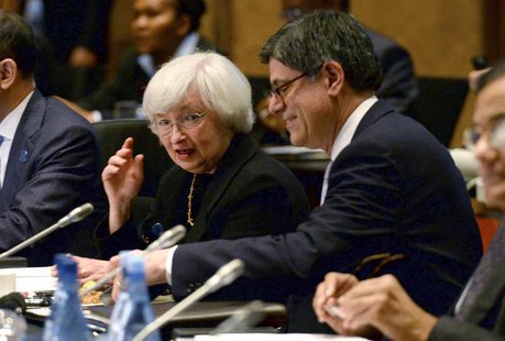 U.S. Federal Reserve Chairman Janet Yellen (L) chats with U.S. Treasury Secretary Jack Lew before the G20 Finance Ministers and Central Bank U.S. Federal Reserve Chairman Janet Yellen (L) chats with U.S. Treasury Secretary Jack Lew before the G20 Finance Ministers and Central Bank