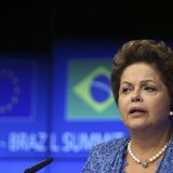 Brazil's President Dilma Rousseff speaks at a joint news conference with European Council President Herman Van Rompuy and EU Commission Pres Brazil's President Dilma Rousseff speaks at a joint news conference with European Council President Herman Van Rompuy and EU Commission Pres
