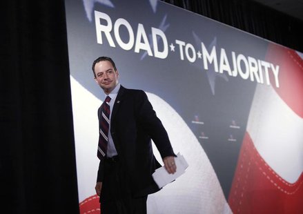 Republican National Committee Chairman Reince Priebus leaves the stage after addressing the Faith and Freedom Coalition "Road to Majority" c Republican National Committee Chairman Reince Priebus leaves the stage after addressing the Faith and Freedom Coalition "Road to Majority" c