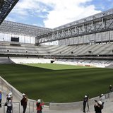 Journalists visit inside the Arena da Baixada soccer stadium as it is being built to host matches of the 2014 World Cup in Curitiba, Februar Journalists visit inside the Arena da Baixada soccer stadium as it is being built to host matches of the 2014 World Cup in Curitiba, Februar