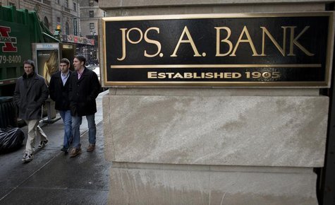 A sign for clothing retailer Jos. A. Bank is pictured in the Manhattan borough of New York February 14, 2014. REUTERS/Carlo Allegri A sign for clothing retailer Jos. A. Bank is pictured in the Manhattan borough of New York February 14, 2014. REUTERS/Carlo Allegri