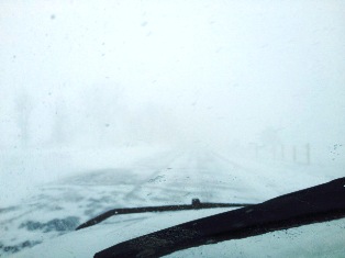 Blowing snow caused near whiteout conditions on Block Road south of Coldwater February 27, 2014 Blowing snow caused near whiteout conditions on Block Road south of Coldwater February 27, 2014