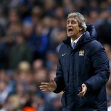 Manchester City's manager Manuel Pellegrini reacts during their Champions League round of 16 first leg soccer match against Barcelona at the Manchester City's manager Manuel Pellegrini reacts during their Champions League round of 16 first leg soccer match against Barcelona at the