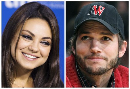 Mila Kunis (L), seen at the Toronto Film Festival on September 10, 2013 and Ashton Kutcher, seen at an LA Lakers game in Los Angeles May 1, Mila Kunis (L), seen at the Toronto Film Festival on September 10, 2013 and Ashton Kutcher, seen at an LA Lakers game in Los Angeles May 1,