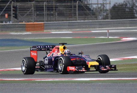 Red Bull Racing Formula One driver Sebastian Vettel of Germany test drives his car during the second Formula One testing in Bahrain Internat Red Bull Racing Formula One driver Sebastian Vettel of Germany test drives his car during the second Formula One testing in Bahrain Internat