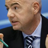 UEFA General Secretary Gianni Infantino attends a news conference after the first UEFA Executive Committee reunion of the year at the UEFA h UEFA General Secretary Gianni Infantino attends a news conference after the first UEFA Executive Committee reunion of the year at the UEFA h