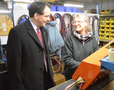 Governor Scott Walker at Northstar Fabricating in Rhinelander Photo: Ken Krall-WXPR
Governor Scott Walker at Northstar Fabricating in Rhinelander Photo: Ken Krall-WXPR