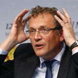 FIFA Secretary General Jerome Valcke gestures as he addresses a news conference after a meeting of the International Football Association Bo FIFA Secretary General Jerome Valcke gestures as he addresses a news conference after a meeting of the International Football Association Bo