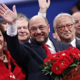 European Parliament President Martin Schulz waves during a pre-election congress of the Party of European Socialists (PES) in Rome March 1, European Parliament President Martin Schulz waves during a pre-election congress of the Party of European Socialists (PES) in Rome March 1,