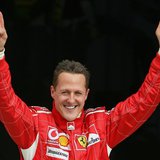 Ferrari Formula One driver Michael Schumacher of Germany celebrates after taking the pole position at the end of the qualifying session for Ferrari Formula One driver Michael Schumacher of Germany celebrates after taking the pole position at the end of the qualifying session for