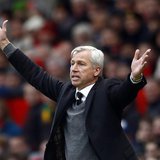 Newcastle United manager Alan Pardew reacts during their English Premier League soccer match against Manchester United at Old Trafford in Ma Newcastle United manager Alan Pardew reacts during their English Premier League soccer match against Manchester United at Old Trafford in Ma