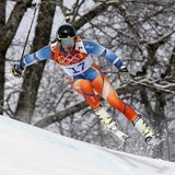 Norway's Kjetil Jansrud skis during the first run of the men's alpine skiing giant slalom event at the 2014 Sochi Winter Olympics at the Ros Norway's Kjetil Jansrud skis during the first run of the men's alpine skiing giant slalom event at the 2014 Sochi Winter Olympics at the Ros