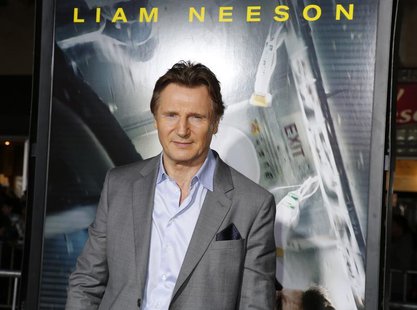 Actor Liam Neeson poses at the premiere of his new film "Non-Stop" in Los Angeles February 24, 2014. REUTERS/Fred Prouser Actor Liam Neeson poses at the premiere of his new film "Non-Stop" in Los Angeles February 24, 2014. REUTERS/Fred Prouser