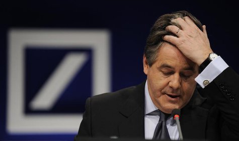 Josef Ackermann, CEO of Germany's largest business bank Deutsche Bank AG, addresses the media during the bank's annual news conference in Fr Josef Ackermann, CEO of Germany's largest business bank Deutsche Bank AG, addresses the media during the bank's annual news conference in Fr