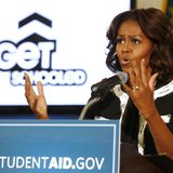 First lady Michelle Obama delivers remarks at a Free Application for Federal Student Aid Workshop at T.C. Williams High School-King Street C First lady Michelle Obama delivers remarks at a Free Application for Federal Student Aid Workshop at T.C. Williams High School-King Street C