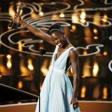Lupita Nyong'o, best supporting actress winner for her role in "12 Years a Slave", speaks on stage at the 86th Academy Awards in Hollywood, Lupita Nyong'o, best supporting actress winner for her role in "12 Years a Slave", speaks on stage at the 86th Academy Awards in Hollywood,