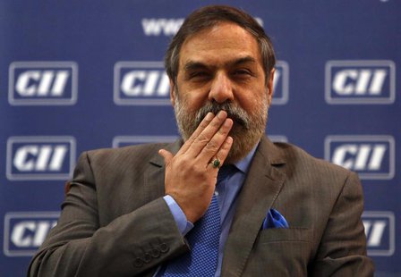India's Trade Minister Anand Sharma gestures as he speaks with the media after interacting with students at a college in Mumbai February 11, India's Trade Minister Anand Sharma gestures as he speaks with the media after interacting with students at a college in Mumbai February 11,