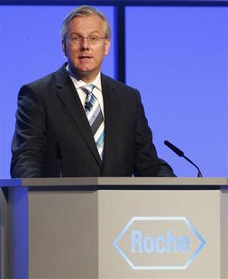 Swiss pharmaceutical company Roche new elected chairman Christoph Franz speaks to shareholders during the annual general meeting in Basel Ma Swiss pharmaceutical company Roche new elected chairman Christoph Franz speaks to shareholders during the annual general meeting in Basel Ma