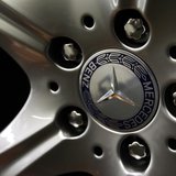 The emblem of German car Mercedes-Benz is pictured on the wheel rim of a Mercedes-Benz S-class at the plant in Sindelfingen near StuttgartJa The emblem of German car Mercedes-Benz is pictured on the wheel rim of a Mercedes-Benz S-class at the plant in Sindelfingen near StuttgartJa