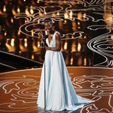 Lupita Nyong'o, best supporting actress winner for her role in "12 Years a Slave", reacts on stage at the 86th Academy Awards in Hollywood, Lupita Nyong'o, best supporting actress winner for her role in "12 Years a Slave", reacts on stage at the 86th Academy Awards in Hollywood,