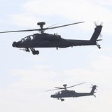 AH-64E Apache attack helicopters which are equipped with AN/APG-78 Longbow Fire Control Radar and purchased from the U.S. take part during a AH-64E Apache attack helicopters which are equipped with AN/APG-78 Longbow Fire Control Radar and purchased from the U.S. take part during a