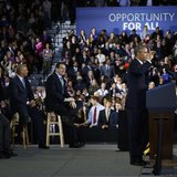 U.S. President Barack Obama delivers remarks on raising the minimum wage at Central Connecticut State University in New Britain, Connecticut U.S. President Barack Obama delivers remarks on raising the minimum wage at Central Connecticut State University in New Britain, Connecticut