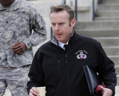 Brigadier General Jeffrey Sinclair leaves the courthouse for the day at Ft. Bragg in Fayetteville, North Carolina March 5, 2014. REUTERS/Ell Brigadier General Jeffrey Sinclair leaves the courthouse for the day at Ft. Bragg in Fayetteville, North Carolina March 5, 2014. REUTERS/Ell