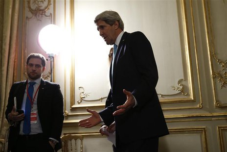 U.S. Secretary of State John Kerry answers questions about the Ukraine crisis after his meetings with other foreign ministers in Paris, Marc U.S. Secretary of State John Kerry answers questions about the Ukraine crisis after his meetings with other foreign ministers in Paris, Marc