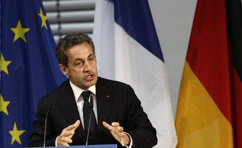 Former French President Nicolas Sarkozy gesture during his speech at an event hosted by the Konrad-Adenauer foundation in Berlin February 28 Former French President Nicolas Sarkozy gesture during his speech at an event hosted by the Konrad-Adenauer foundation in Berlin February 28