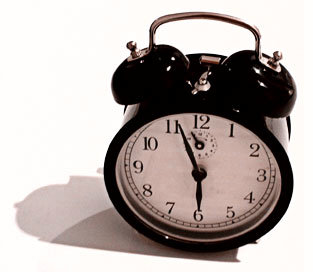 An alarm clock. An alarm clock.