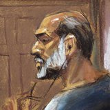 An artist sketch shows Suleiman Abu Ghaith, a militant who appeared in videos as a spokesman for al Qaeda after the September 11, 2001 attac An artist sketch shows Suleiman Abu Ghaith, a militant who appeared in videos as a spokesman for al Qaeda after the September 11, 2001 attac