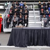 Drivers listen to instructions during the drivers meeting for the Indianapolis 500 at the Indianapolis Motor Speedway in Indianapolis, India Drivers listen to instructions during the drivers meeting for the Indianapolis 500 at the Indianapolis Motor Speedway in Indianapolis, India
