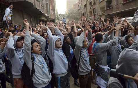 Supporters of Islamist President Mohamed Mursi, who was overthrown by the army after demonstrations against his rule last July, shout slogan Supporters of Islamist President Mohamed Mursi, who was overthrown by the army after demonstrations against his rule last July, shout slogan