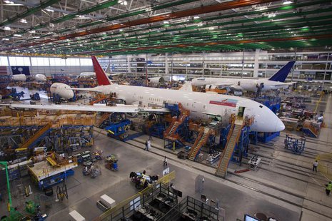 A 787 Dreamliner being built for India Air is pictured at South Carolina Boeing final assembly building in North Charleston, South Carolina A 787 Dreamliner being built for India Air is pictured at South Carolina Boeing final assembly building in North Charleston, South Carolina