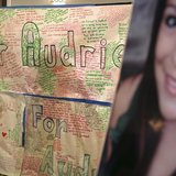 A message board and portrait of Audrie Pott are shown at a news conference in San Jose, California April 15, 2013. REUTERS/Robert Galbraith A message board and portrait of Audrie Pott are shown at a news conference in San Jose, California April 15, 2013. REUTERS/Robert Galbraith