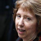 European Union foreign policy chief Catherine Ashton talks to the media as she arrives at a EU foreign ministers meeting in Brussels Februar European Union foreign policy chief Catherine Ashton talks to the media as she arrives at a EU foreign ministers meeting in Brussels Februar