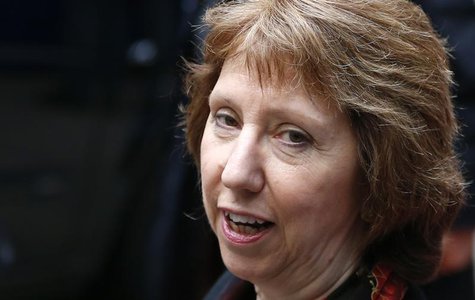 European Union foreign policy chief Catherine Ashton talks to the media as she arrives at a EU foreign ministers meeting in Brussels Februar European Union foreign policy chief Catherine Ashton talks to the media as she arrives at a EU foreign ministers meeting in Brussels Februar