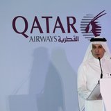 Chief Executive of Qatar Airways Akbar al-Baker announces the airline's participation in the oneworld program, at the Hamad International ai Chief Executive of Qatar Airways Akbar al-Baker announces the airline's participation in the oneworld program, at the Hamad International ai