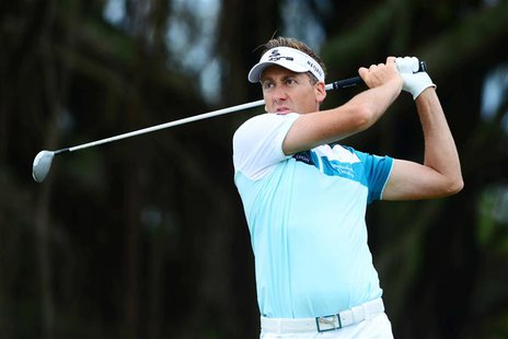 Mar 6, 2014; Miami, FL, USA; Ian Poulter tees off from the 5th tee during the first round of the WGC - Cadillac Championship golf tournament Mar 6, 2014; Miami, FL, USA; Ian Poulter tees off from the 5th tee during the first round of the WGC - Cadillac Championship golf tournament