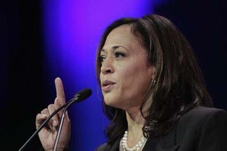 Attorney General Kamala D. Harris speaks at the 2014 California Democrats State Convention at the Los Angeles Convention Center in Los Angel Attorney General Kamala D. Harris speaks at the 2014 California Democrats State Convention at the Los Angeles Convention Center in Los Angel