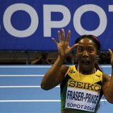 Jamaica's Shelly-Ann Fraser-Pryce celebrates after winning the women's 60m final in the world indoor athletics championships at the ERGO Are Jamaica's Shelly-Ann Fraser-Pryce celebrates after winning the women's 60m final in the world indoor athletics championships at the ERGO Are