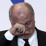 File photo of Bayern Munich's President Uli Hoeness reacting during an annual meeting of the German Bundesliga first division soccer club in File photo of Bayern Munich's President Uli Hoeness reacting during an annual meeting of the German Bundesliga first division soccer club in